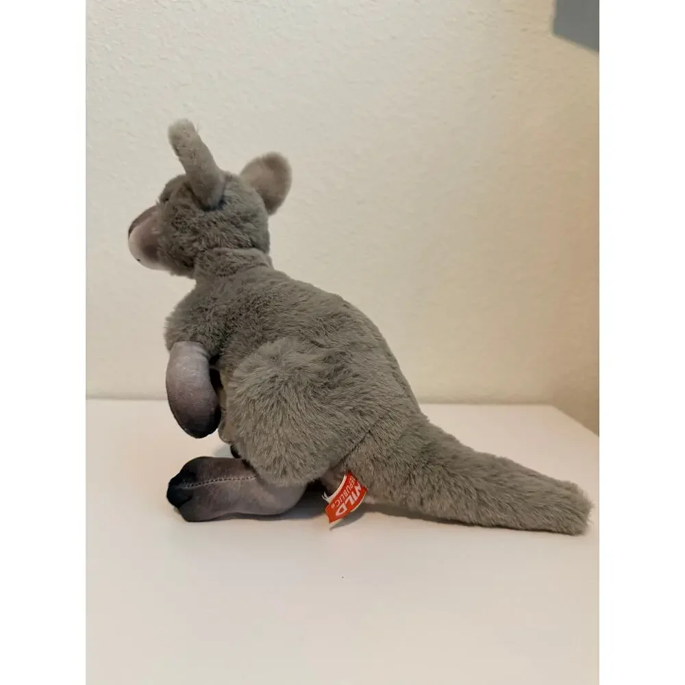 Wild Republic Kangaroo Plush Stuffed Animal with Baby Joey Pouch Grey 12